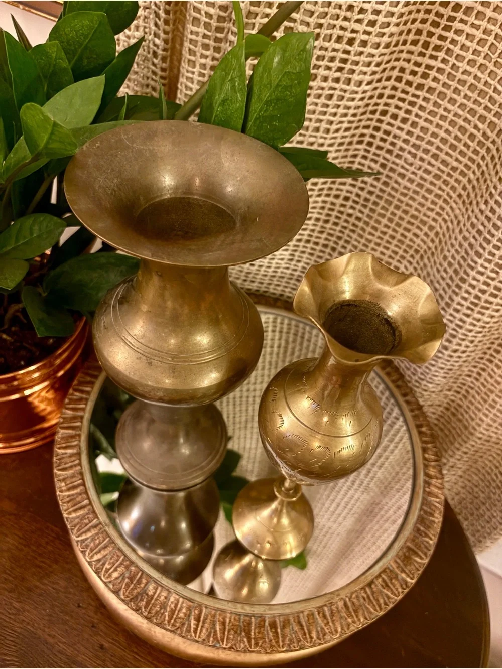 Pair of Vintage Brass Vases